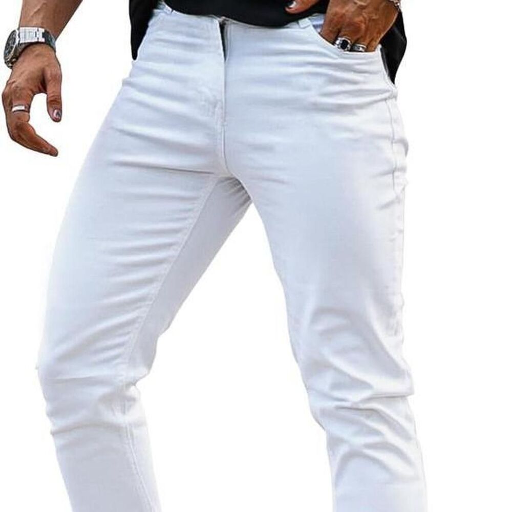 Brand new - Heyfanee Men's Slim Fit Denim White Jeans